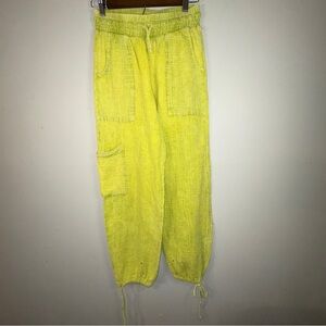 Women's Wide Leg Yellow Pants